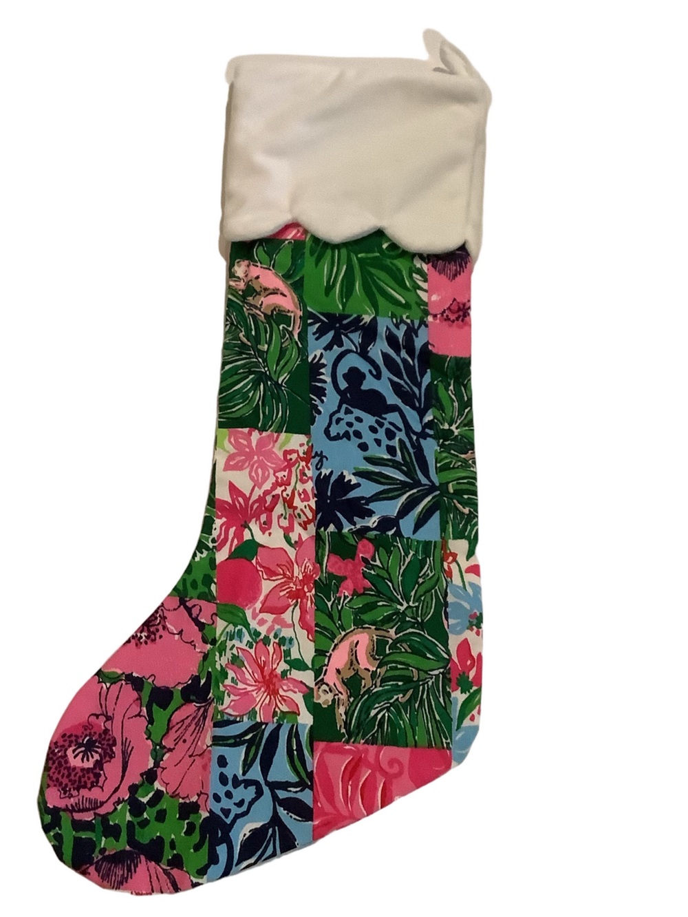 Lilly Pulitzer Patchwork Christmas Stocking Party Punch New